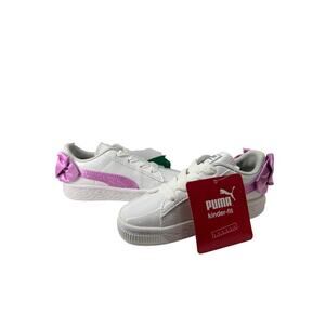 Puma Kids Basket Bow Patent AC White/Orchid/Gray/Violet Girls 8